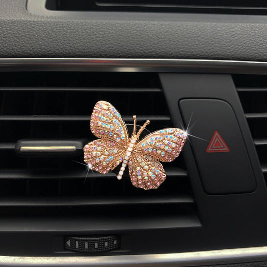 Car Interior Perfume Clip Exquisite Butterfly Diamond Air Conditioner